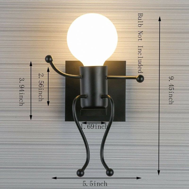 Vintage Industriell Splink Vegglampe Lys Robot Med E27 Lampeholder Hjem Barer Restauranter