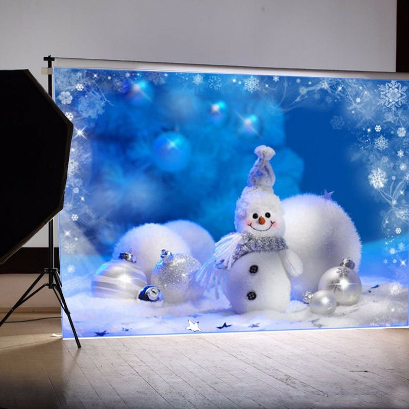 Vinyl Stoff Jul Snowman Studio Fotografi Bakgrunn