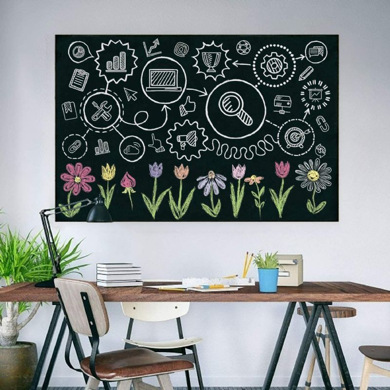 Vinyl Tavle Veggklistremerke Selvklebende Veggpapir Kontakt Papir Undervisning For Skolekontor Hjem Moderne 200 X 60 cm