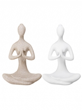 Yoga Lady Ornament Figur Hjem Innendørs Utendørs Hage Buddha Statue Skrivebordsdekorasjon