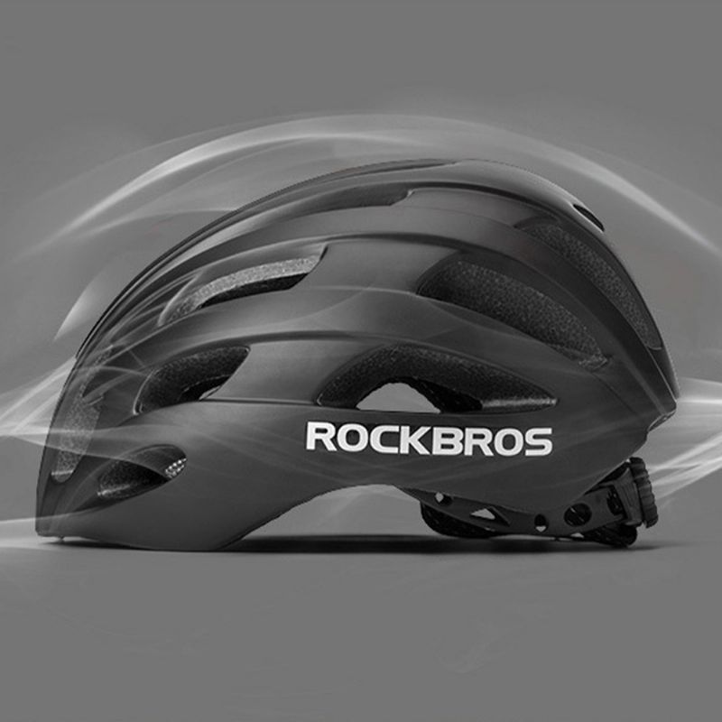 Rockbros Reflekterende Ridehjelm Advarsel Sykkelhjelm For Nattkjøring Integrert Hjelm For Menn For Fjellveier