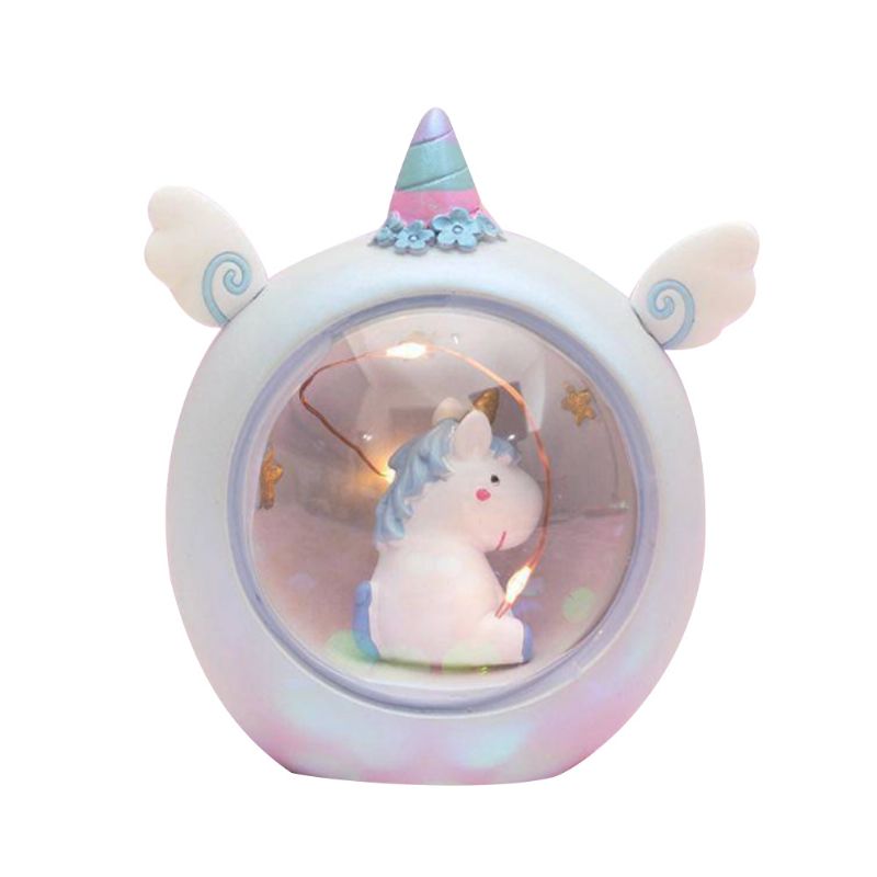 Fairy Unicorn Snow Globe Nattlys For Barn Jenter Barnebarn Babyer Bursdagsgave Ganske Kreativ Led Krystallkulelampe