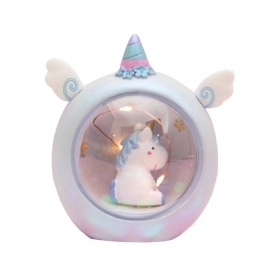 Fairy Unicorn Snow Globe Nattlys For Barn Jenter Barnebarn Babyer Bursdagsgave Ganske Kreativ Led Krystallkulelampe
