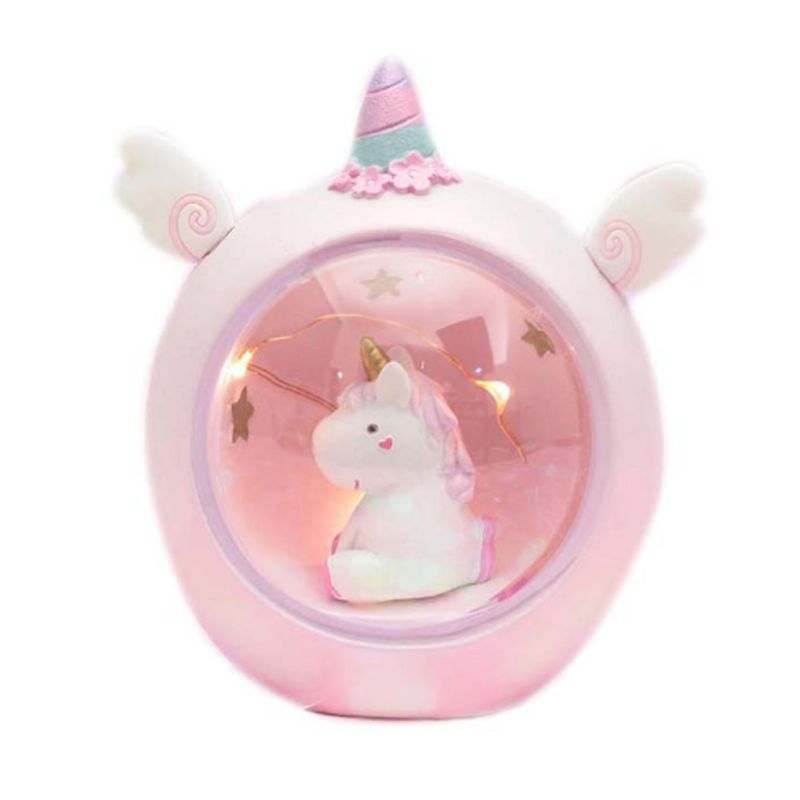 Fairy Unicorn Snow Globe Nattlys For Barn Jenter Barnebarn Babyer Bursdagsgave Ganske Kreativ Led Krystallkulelampe