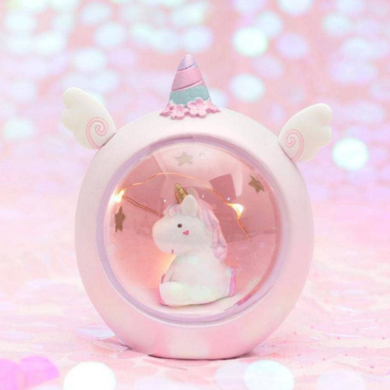 Fairy Unicorn Snow Globe Nattlys For Barn Jenter Barnebarn Babyer Bursdagsgave Ganske Kreativ Led Krystallkulelampe