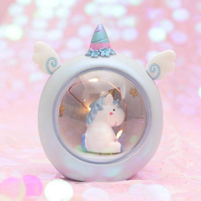 Fairy Unicorn Snow Globe Nattlys For Barn Jenter Barnebarn Babyer Bursdagsgave Ganske Kreativ Led Krystallkulelampe