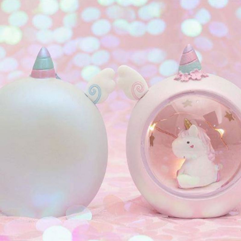 Fairy Unicorn Snow Globe Nattlys For Barn Jenter Barnebarn Babyer Bursdagsgave Ganske Kreativ Led Krystallkulelampe