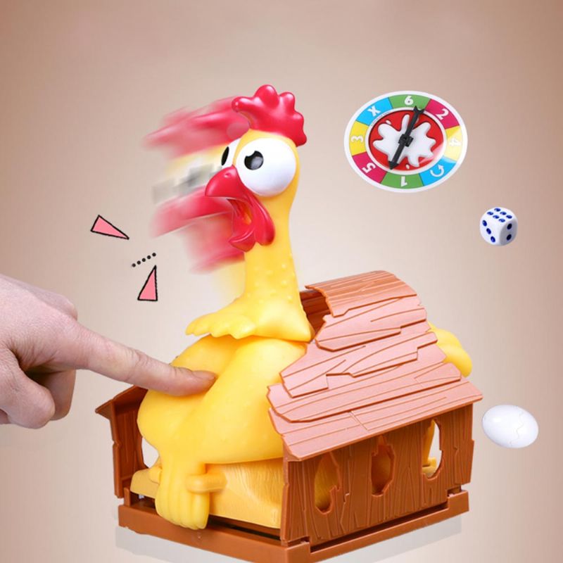 Morsomt Skrikende Egg Legge Kylling Festspill Leketøy Foreldre-barn Puslespill Lucky Chicken Sound Toy