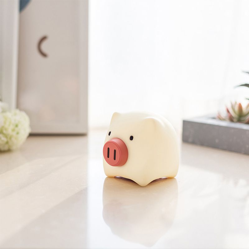 Pig Night Light Ultramyk Hudvennlig Silikon Piggy Present For Jenter Eller Barn