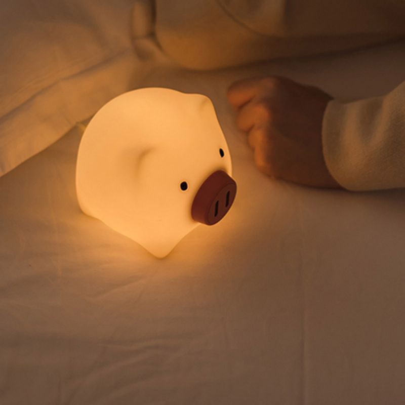 Pig Night Light Ultramyk Hudvennlig Silikon Piggy Present For Jenter Eller Barn