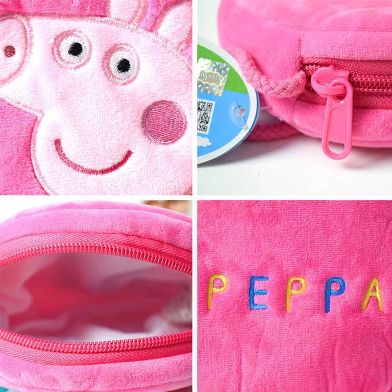 Søt Peppa George Pig Liten Rund Skulderveske For Barn Ultramyk Plysj Bomullsrekke Cross Body Bag For Jenter Gutter