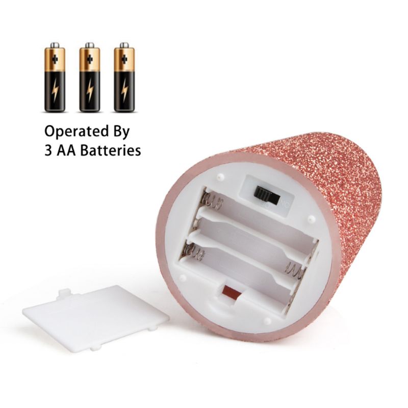 3 Stk Led Stearinlys Dress Rose Golden Simulering Flame Røykfri Elektrisk Med Fjernkontroll Justerbar Automatisk Timer