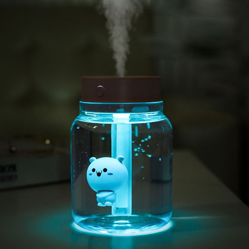 Mute Night Light Luftfukter Candy Bottle For Office Home 400ml Kapasitet