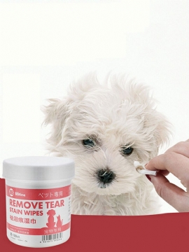100 Stk/sett Pet Eye Våtservietter Hund Rengjøringspapir Håndklær Øyne
