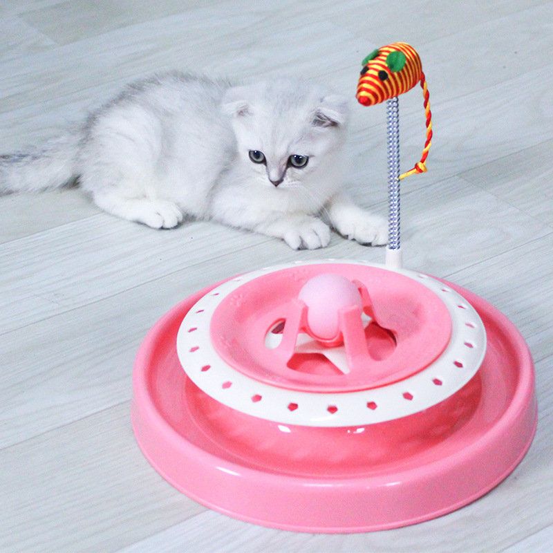 2 Farger Cat Interactive Training Toy Pet Fun Running Ball Plateleker