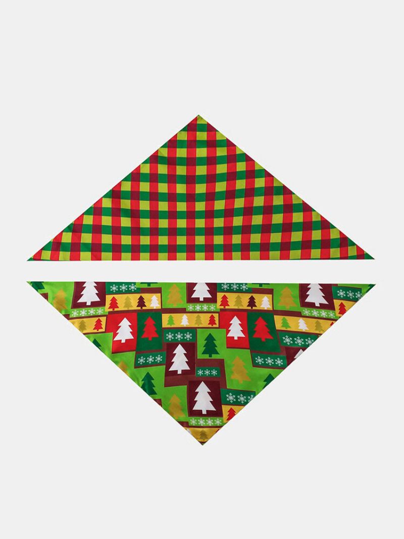 6 Stk Christmas Pet Trekant Skjerf Pet Spytt Håndkle Dobbeltsidig Hunde Bandana Dyreutstyr