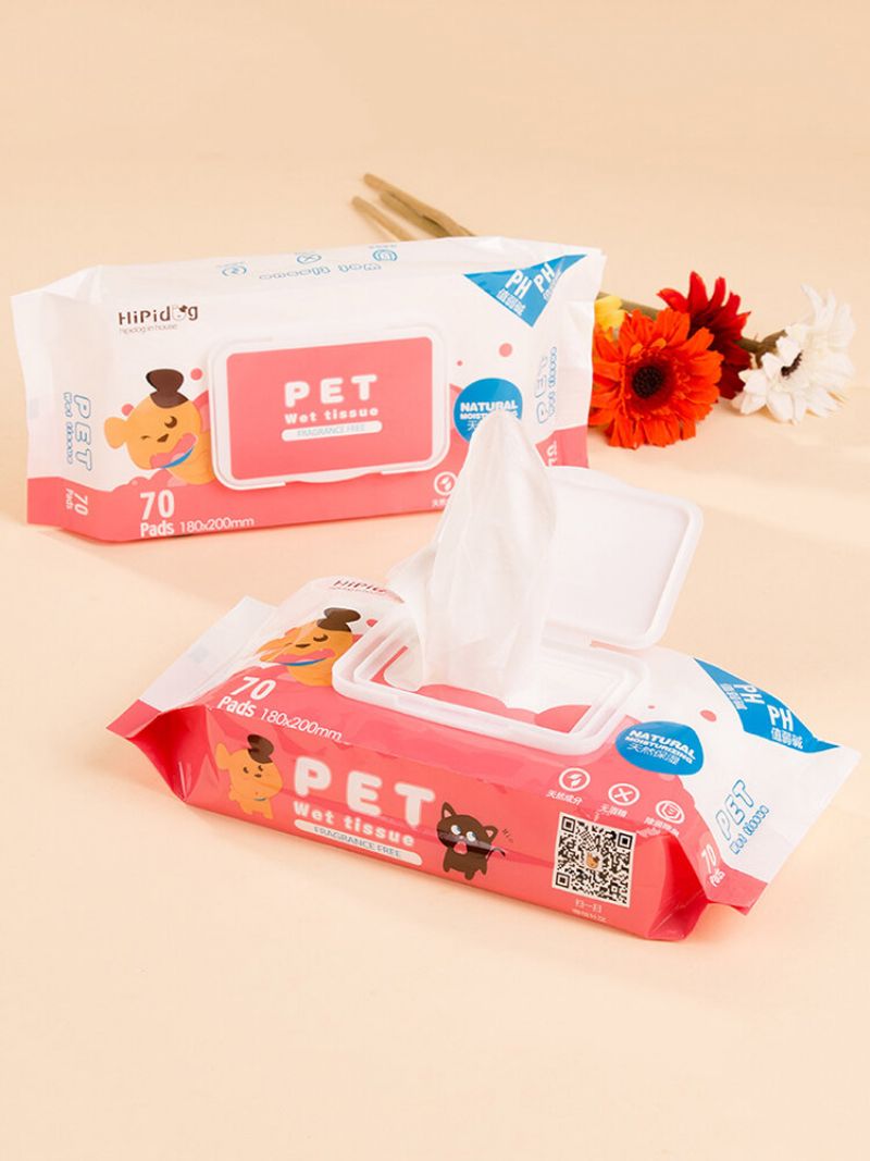 70 Stykker Pet Special Wipes Cats And Dogs Clean Pet Sommer Valpeutstyr