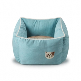 Cat Warm Deep Sleeping Bed Myk Sofa Cat Nest Lounge Med Semsket Skinn Og Berberfleece