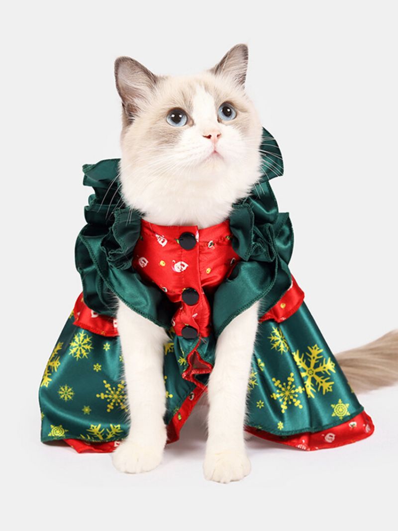 Christmas Pet Transformed Clothes Funny Cat Cloak Cat Skjørt