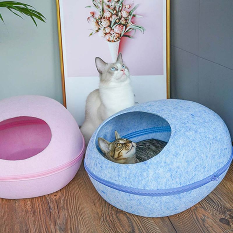 Halvlukket Sovepose Cat Nest Beautiful Pet House Med Avtagbart Og Vaskbart Putetrekk