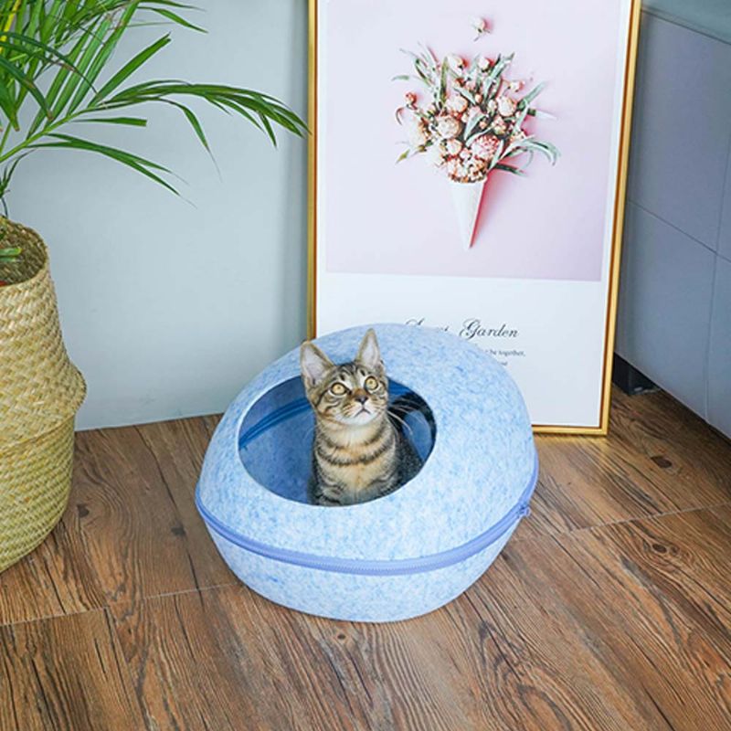 Halvlukket Sovepose Cat Nest Beautiful Pet House Med Avtagbart Og Vaskbart Putetrekk