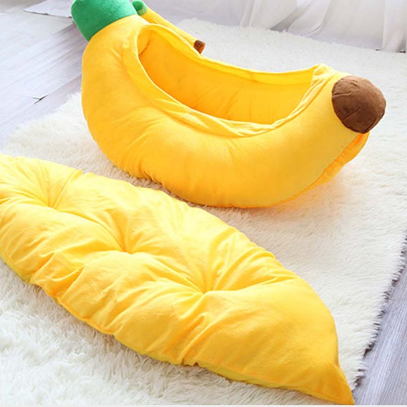 Høykvalitets Xinjiang Cotton Cat Nest Cute Banana Shape Pet House Med Vakker Kurve