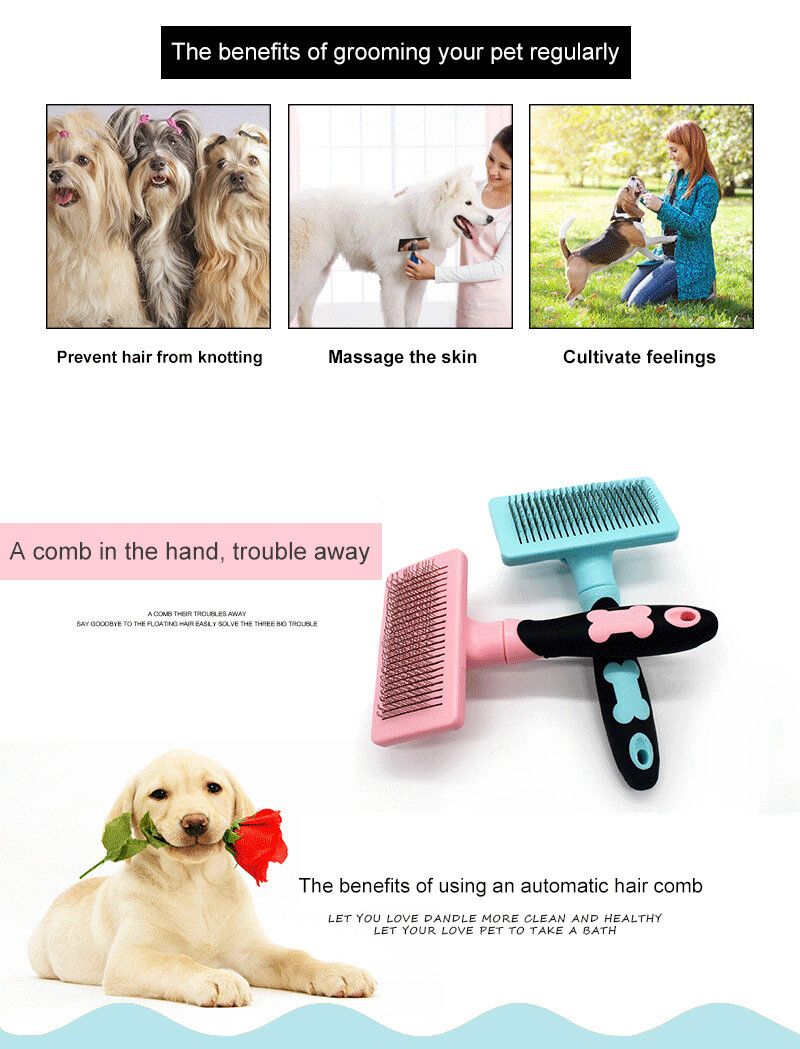 Hundebørste Og Kattebørste- Slicker Pet Grooming Brush- Shedding Tools