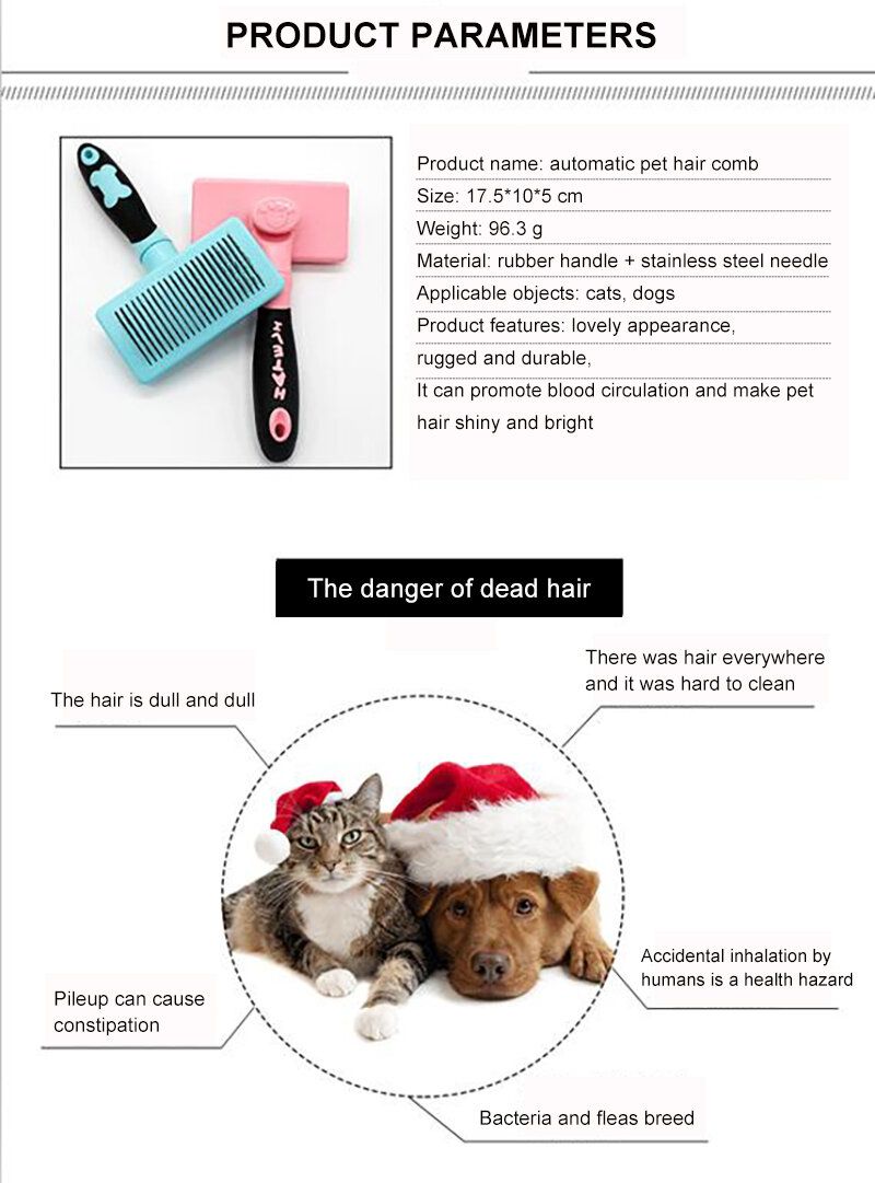 Hundebørste Og Kattebørste- Slicker Pet Grooming Brush- Shedding Tools