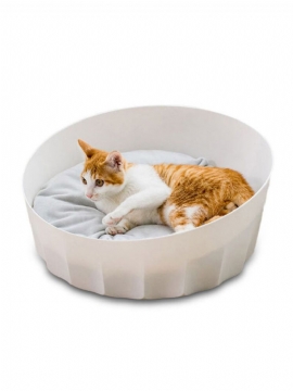 Jordan&judy White Round Pet Cat Nest Sleeping House Seng Vaskbart Mykt Materiale Fra Xiaomi Youpin
