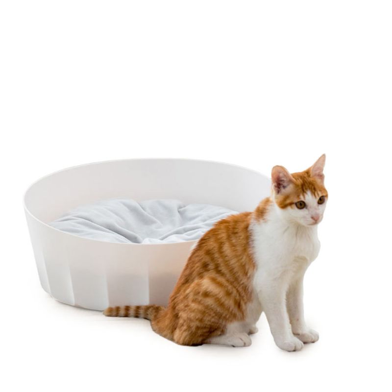 Jordan&judy White Round Pet Cat Nest Sleeping House Seng Vaskbart Mykt Materiale Fra Xiaomi Youpin