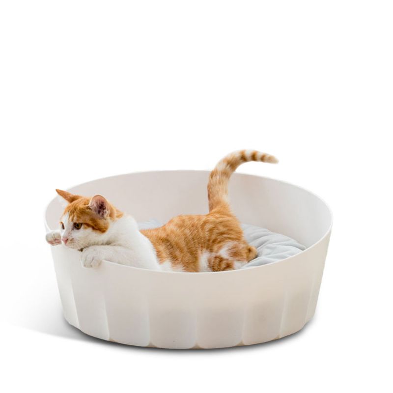 Jordan&judy White Round Pet Cat Nest Sleeping House Seng Vaskbart Mykt Materiale Fra Xiaomi Youpin