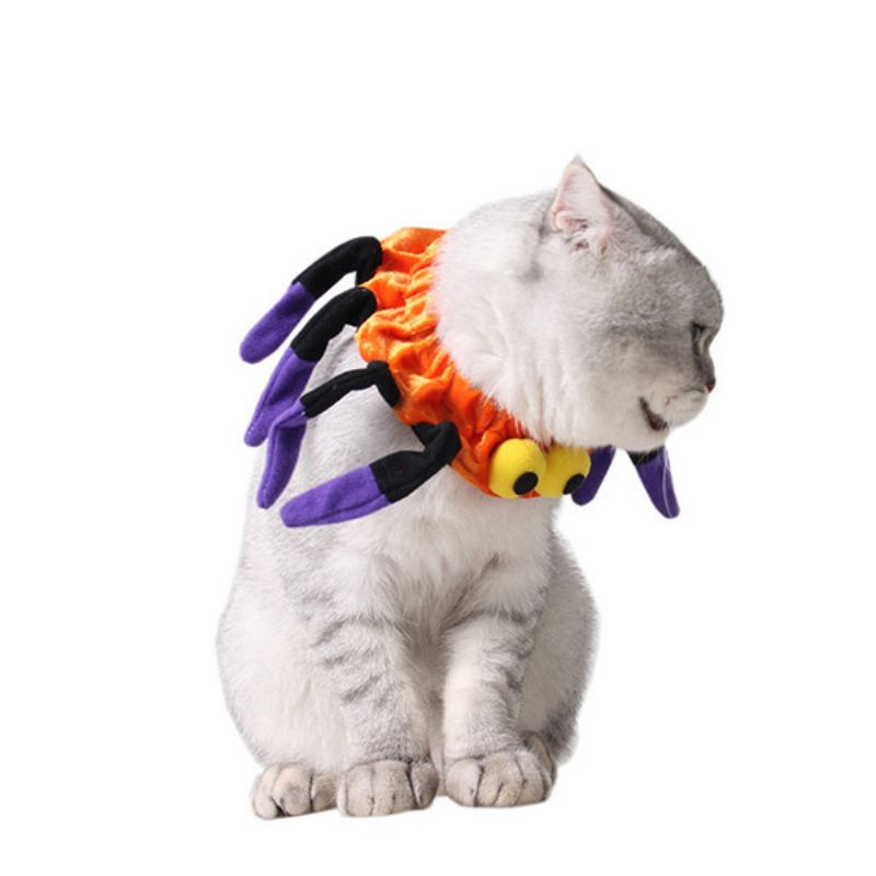 Pet Edderkopphalsbånd Hund Katt Valp Kitty Cap Halloween Rekvisita Dyrekostyme