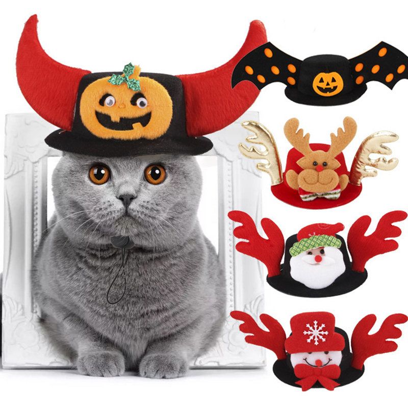 Pet Hat Hund Halloween Juleparykksett Katt Morsomme Hodeplagg Rekvisita