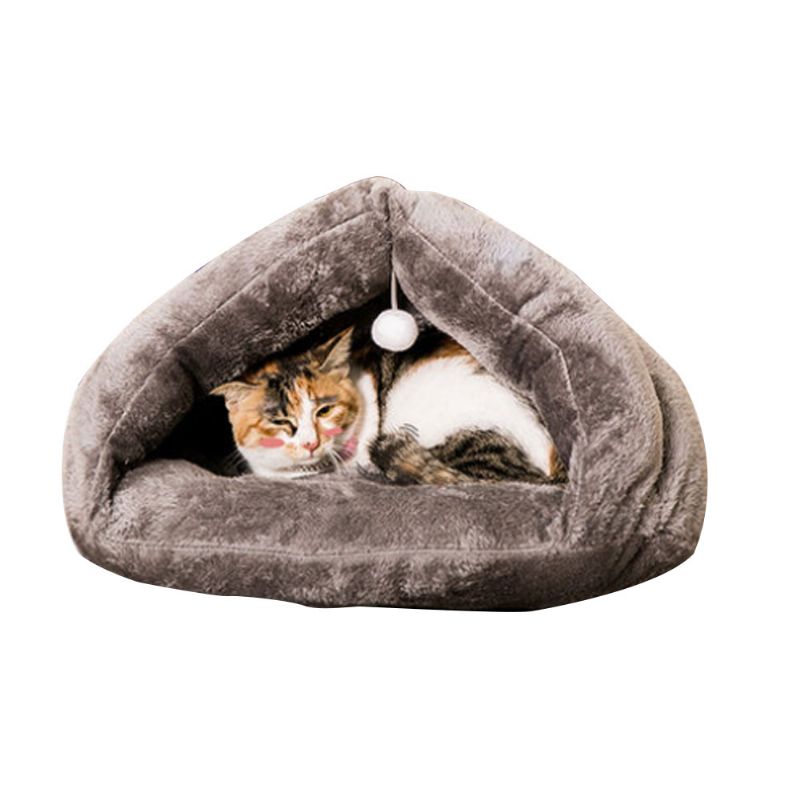 Plysj Triangle Cat Nest Bed Hold Warm Cat Nesting Dolls Luxury Cotton Kitty