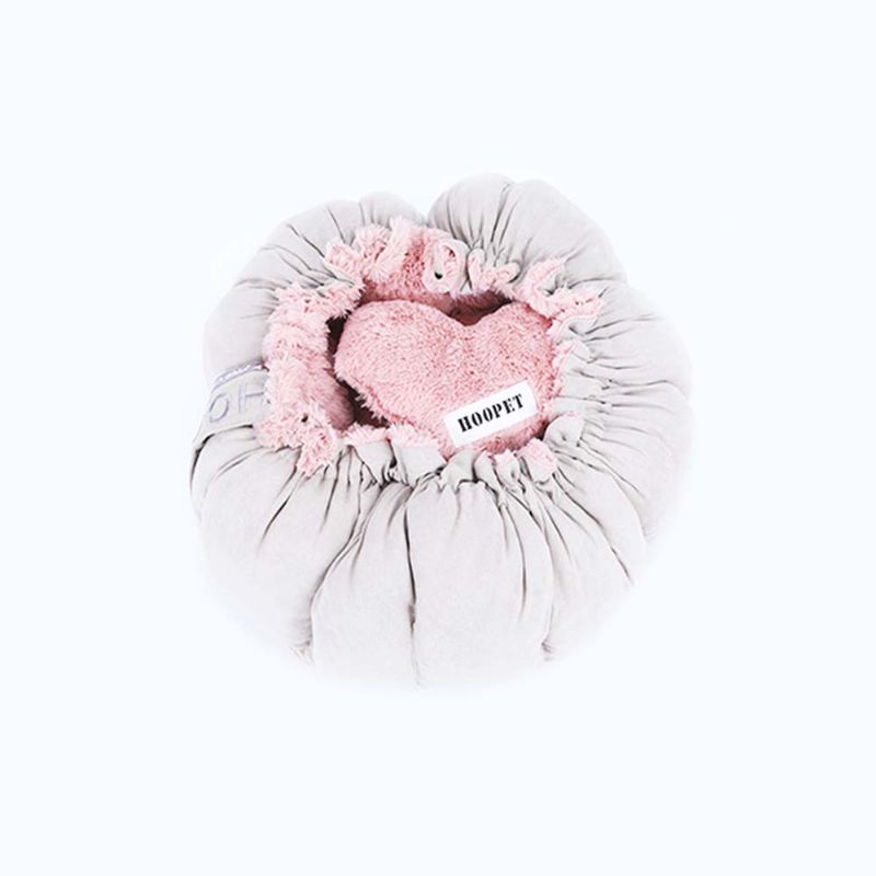 Vakker Blomsterform Kattereir Selected Fluff Pink Rund Nest Med Bjelkedesign Med Snøring