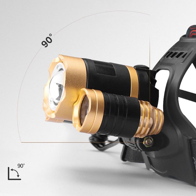 3 Led Utendørs T6 Belysning Blending Lading 30w Induksjonshodelykt Lithium Batteri Zoom Nattfiske Fly Hovedlykter