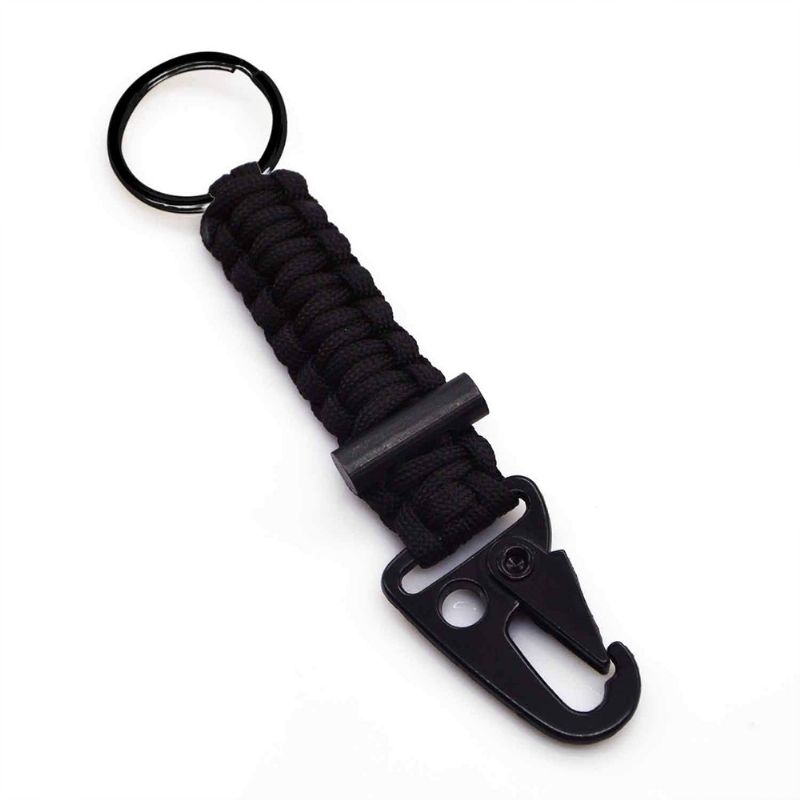 Paracord Survival Nøkkelring Med Firestarter Og Carabiner Kit Edc For Eventyrcamping Vandringjaktreiser