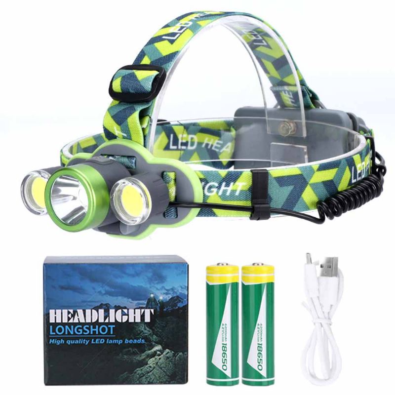 Vanntett Ultra Bright Led-hodelykt Med 5 Moduser Cob Usb-lading Ideell Hodelykt For Utendørs Komfortabel For Fiske Camping Sykling Fotturer