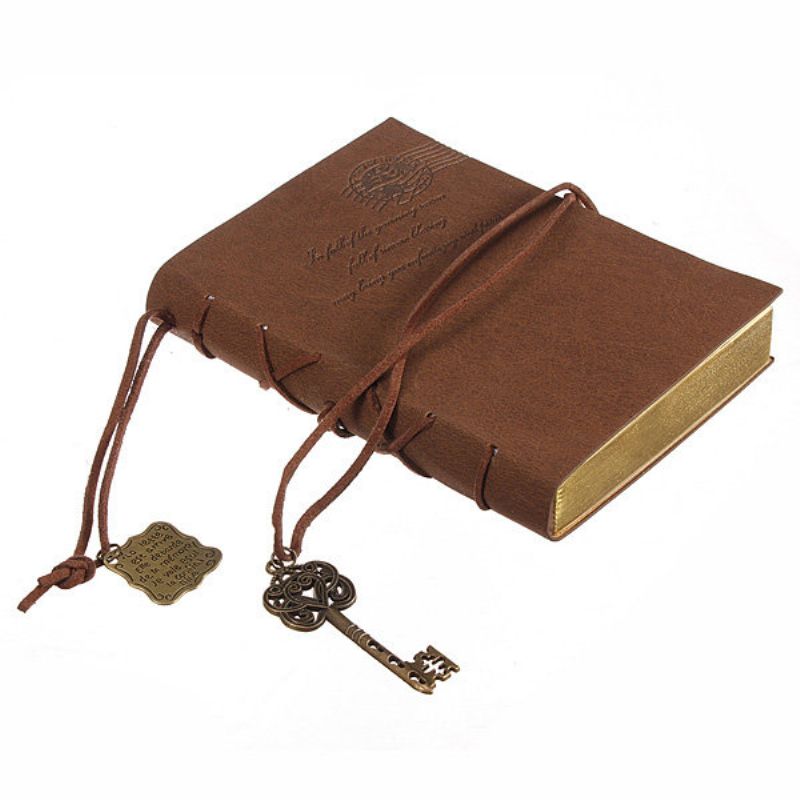 10x14cm Classic Retro Leather Key Blank Diary Notebook Vintage String Journal Skissebok