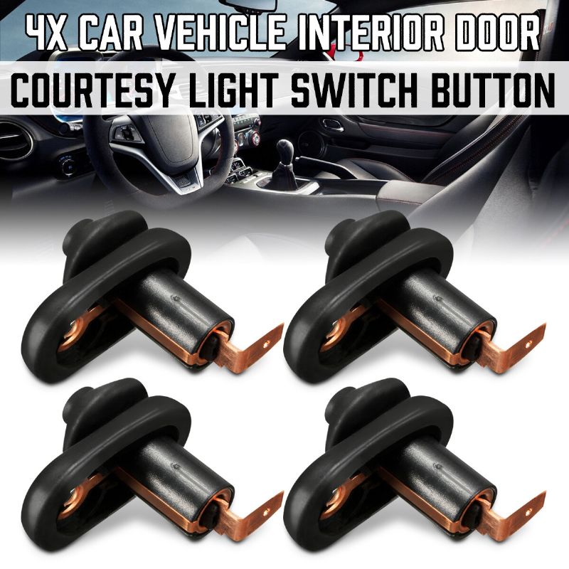 1pc Universal Auto Interno Porta Cortesia Light Lamp Switch Button Parte Nero