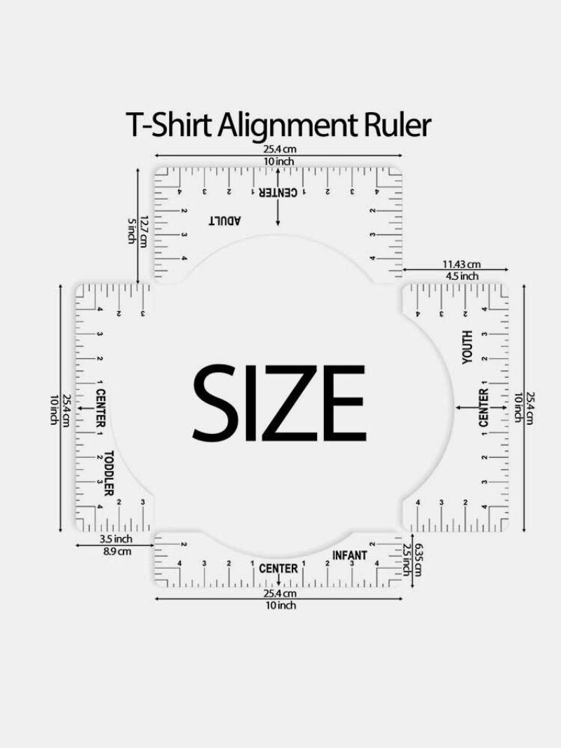 4-pack T-skjorte Linjelinjal Måling Linjal Guideverktøy For Å Lage Mote Sysenterdesign