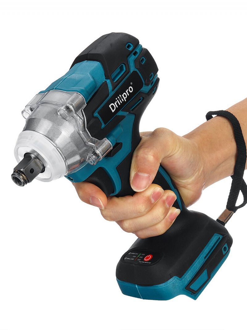 Drillpro 18v Børsteløs Ledningsfri Elektrisk Slagnøkkel Oppladbar 1/2 Skiftenøkkel Socket Power Tool For Makita Batteri