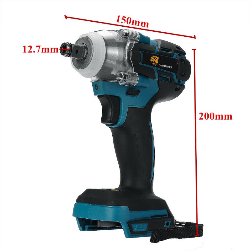 Drillpro 18v Børsteløs Ledningsfri Elektrisk Slagnøkkel Oppladbar 1/2 Skiftenøkkel Socket Power Tool For Makita Batteri