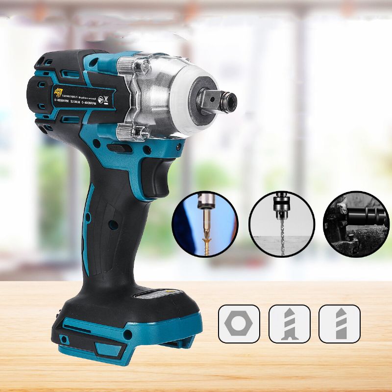 Drillpro 18v Børsteløs Ledningsfri Elektrisk Slagnøkkel Oppladbar 1/2 Skiftenøkkel Socket Power Tool For Makita Batteri