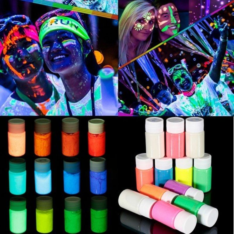 Glow In Dark Paint Black Light Night Fluorescent Uv Ultraviolet Super Bright Art