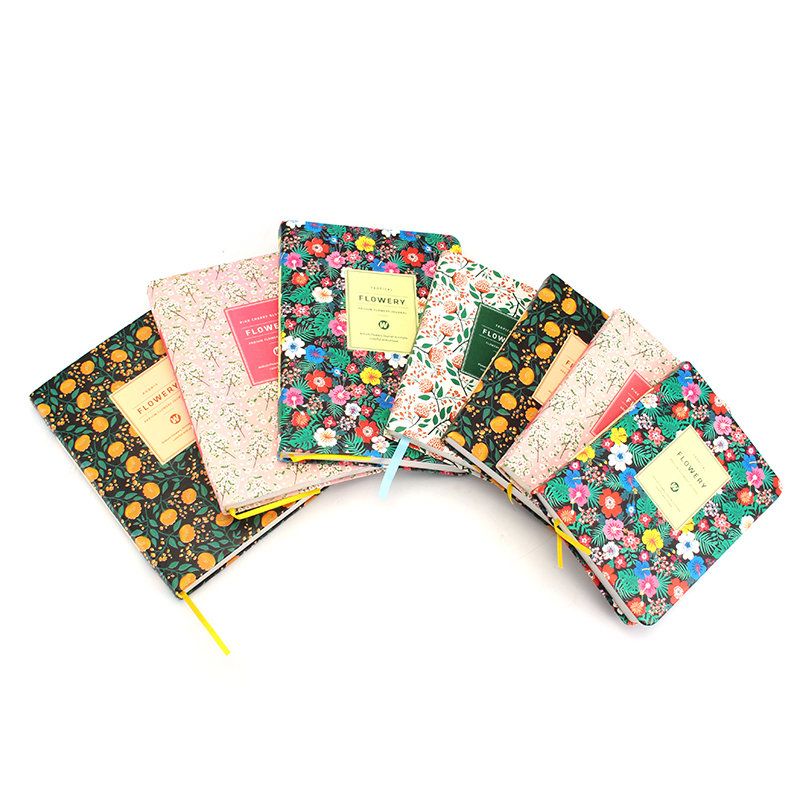 Koreansk Søt Pu-skinndeksel Floral Flower Timeplanbok Dagsplanlegger Organizer Notebook