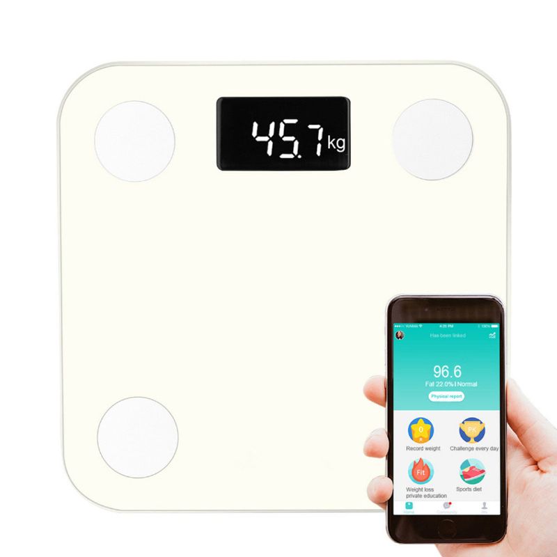 Mini Smart Scales Husholdning Premium Support Bluetooth App Digital Kroppsfettvekt