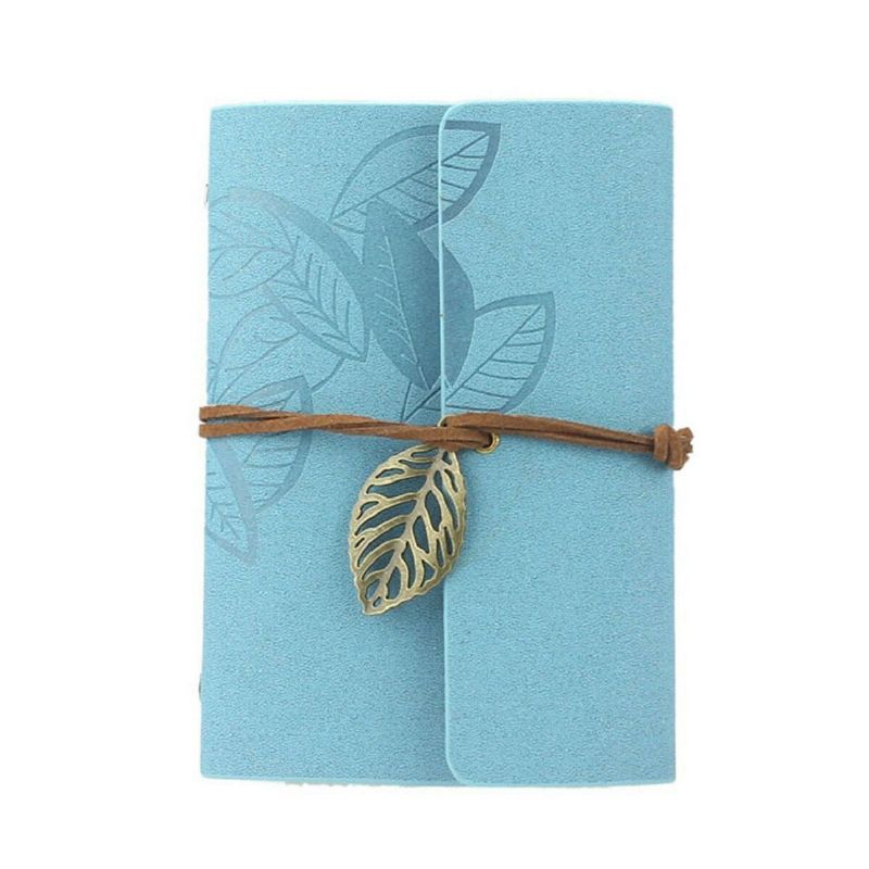 Mykt Omslag Vintage Leaf Leather Blank Kraft Travel Journal Notebook Dagbok Planner Notisblokk Barnegaver