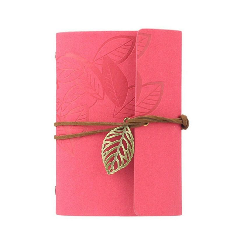 Mykt Omslag Vintage Leaf Leather Blank Kraft Travel Journal Notebook Dagbok Planner Notisblokk Barnegaver