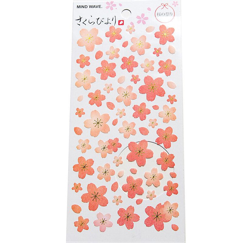 Romantiske Cherry Blossoms Diy-klistremerker Dekorativ Scrapbooking Dagbok Album Stick Label Dekor Craft